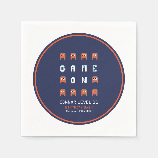 Guardanapo De Papel Alienígena monsters festa de aniversário laranja d (Frente)