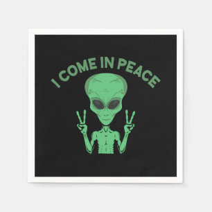 Guardanapo De Papel Alienígena Verde Eu Vim Em Paz OVNI Extraterrestre