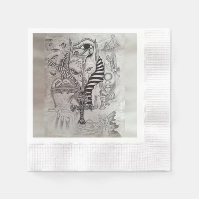 Guardanapo De Papel Aliens Antigos, Anubis (Frente)