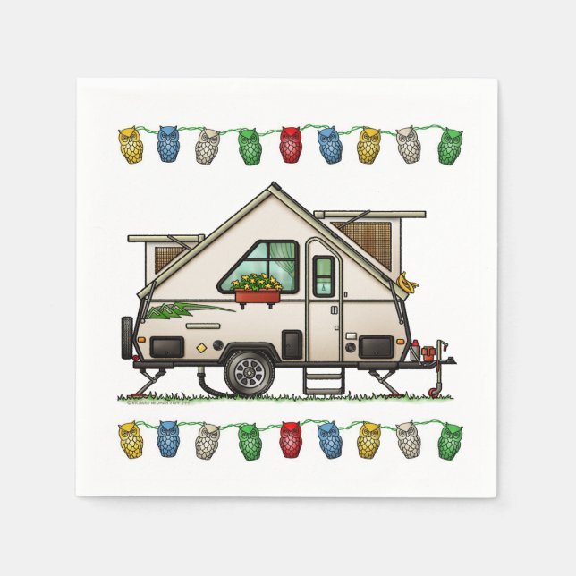 Guardanapo De Papel Aliner Pop Up RV Happy Camper art (Frente)