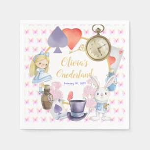 Guardanapo De Papel Alisa nas placas de papel de Onederland