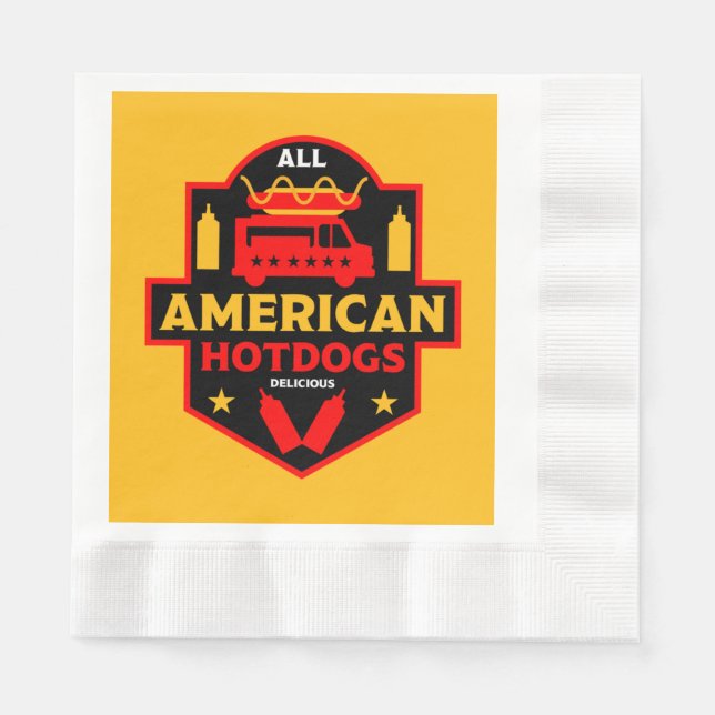 Guardanapo De Papel All American Hotdog Foodies (Frente)