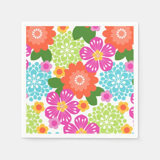 Guardanapo De Papel Allana Garden Hawaiian Graphical Floral - Brights (Frente)