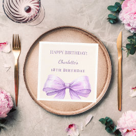 Guardanapo De Papel Almoço de festa de aniversário com laço de lavanda
