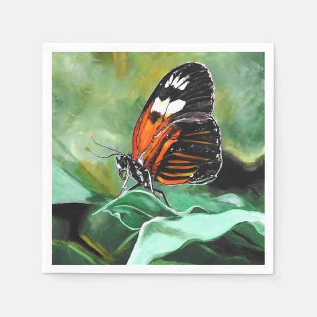 Guardanapo De Papel Almoço Napkins - Design de borboleta (Frente)