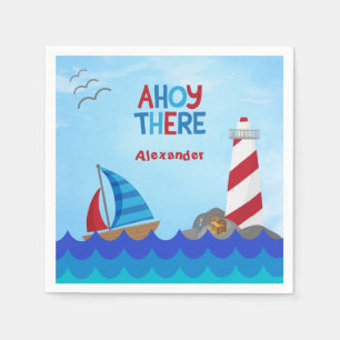 Guardanapo De Papel "Alô Aí" Farol de Navio Náutico Tesouro