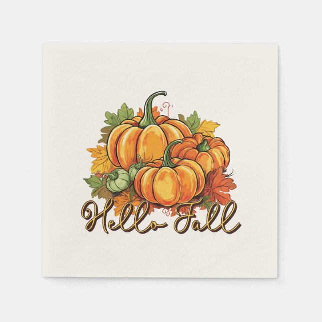 Guardanapo De Papel Alô, outono - Patch de Abóbora Cozy (Frente)
