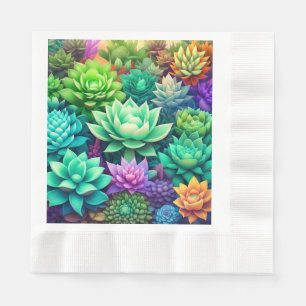 Guardanapo De Papel Aloe Vera e Succulents Collage