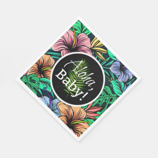 Guardanapo De Papel Aloha Baby Tropical Hibiscus Theme Chá de fraldas