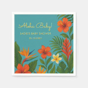 Guardanapo De Papel Aloha Bebê! Chá de Bebê Tropical Chic