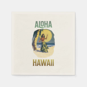 Guardanapo De Papel Aloha Hawaii Vintage Hula Girl