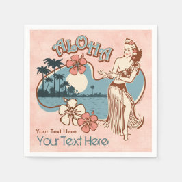 Guardanapo De Papel Aloha Hula Girl
