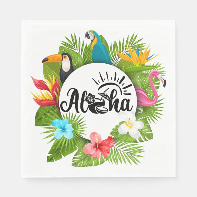 Guardanapo De Papel Aloha Luau  (Frente)