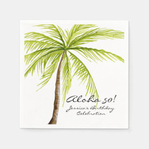 Guardanapo De Papel Aloha partido tropical da praia do 50th