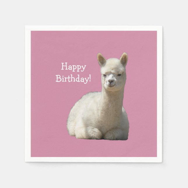 Guardanapo De Papel Alpaca Birthday Napkins (Frente)