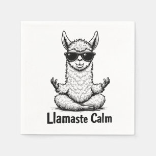 Guardanapo De Papel Alpaca Fique Calma Llamaste Lama Yoga Engraçado