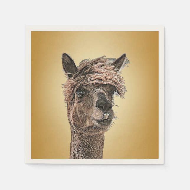 Guardanapo De Papel Alpaca Hello - Papel Napkin (Frente)