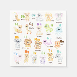 Guardanapo De Papel Alphabet Animal ABC Animais de estimação
