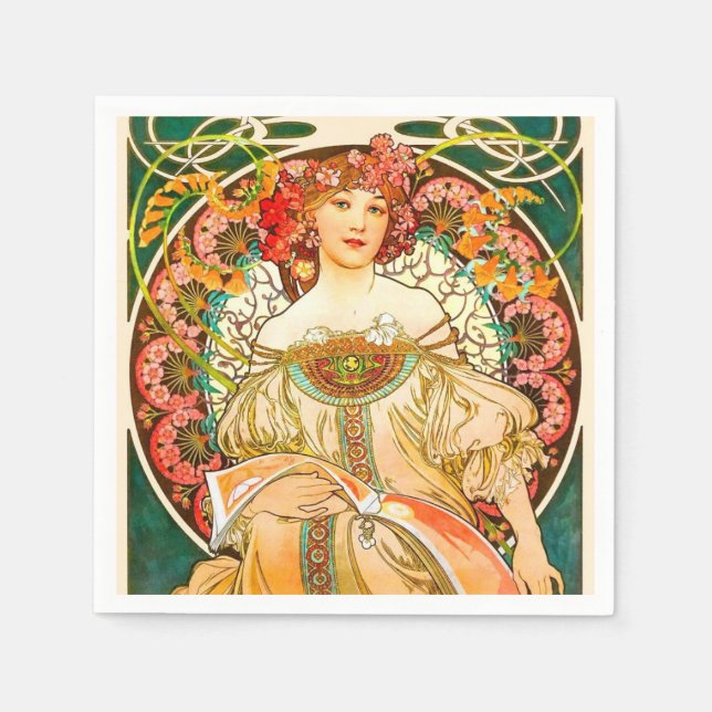 Guardanapo De Papel Alphonse Mucha Art Nouveau Daydre (Frente)