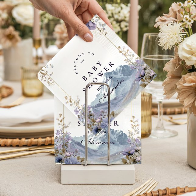 Guardanapo De Papel Alpine Bloom Serenity Baby Shower (Criador carregado)