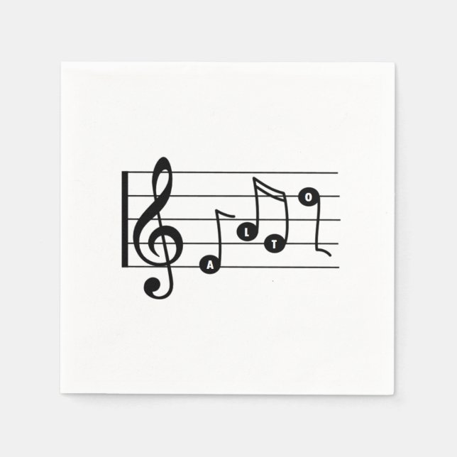 Guardanapo De Papel Alto Singer Musical Cocktail Napkin (Frente)