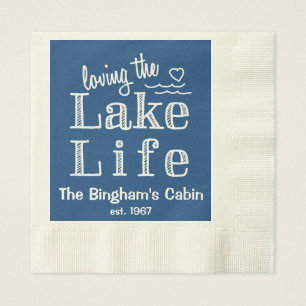 Guardanapo De Papel Amando a vida do lago personalizada