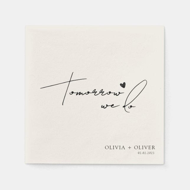 Guardanapo De Papel Amanhã vamos ensaiar janto (Frente)