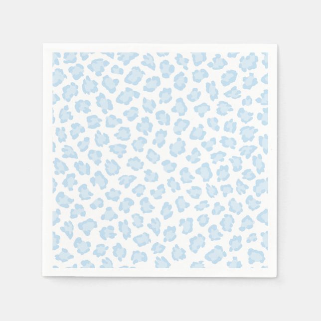 Guardanapo De Papel Amante de os animais de Leopard Print Pastel Blue  (Frente)