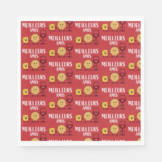 Guardanapo De Papel Amantes de queijo francês (Frente)