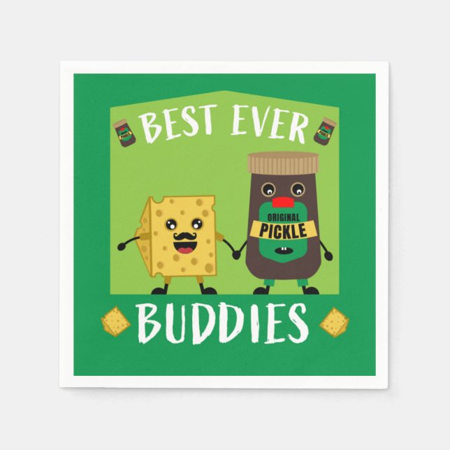 Guardanapo De Papel Amantes do Queijo Cheddar Britânico e Pickle (Frente)