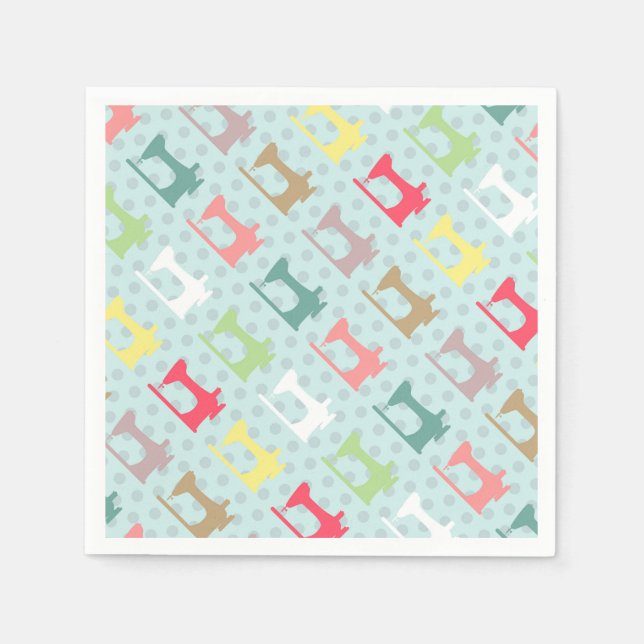 Guardanapo De Papel Amar Máquina de Costura Azul (Frente)