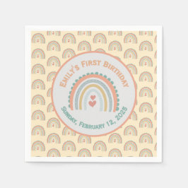 Guardanapo De Papel Amarelo-Amarelo-Arco-Íris elegante e doce