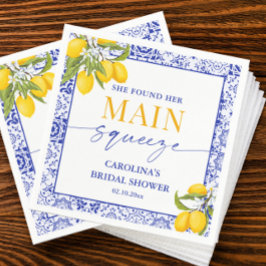 Guardanapo De Papel Amarelo Azul Esmagamento Principal Chá de Noiva Li
