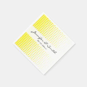 Guardanapo De Papel Amarelo Cádmio Bolinha Moderno Branco