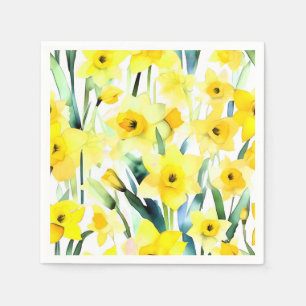 Guardanapo De Papel Amarelo Daffodil Watercolor