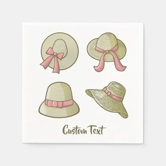 Guardanapo De Papel Amarelo de Chapéus de Verão fêmeas (Frente)