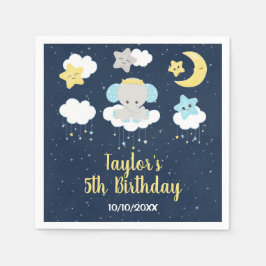 Guardanapo De Papel Amarelo elefante e Festa de aniversário Marinho