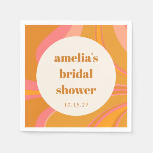 Guardanapo De Papel Amarelo Laranja Rosa Personalizado Mármore Chá de 