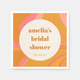 Guardanapo De Papel Amarelo Laranja Rosa Personalizado Mármore Chuveir