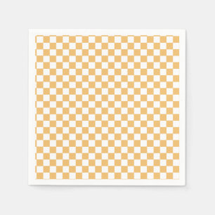 Guardanapo De Papel Amarelo Retro Checker aniversário
