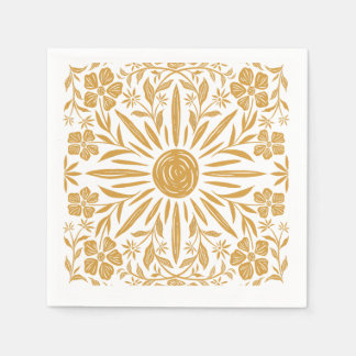 Guardanapo De Papel Amarelo Sunshine e Partido Floral Impressão Napkin