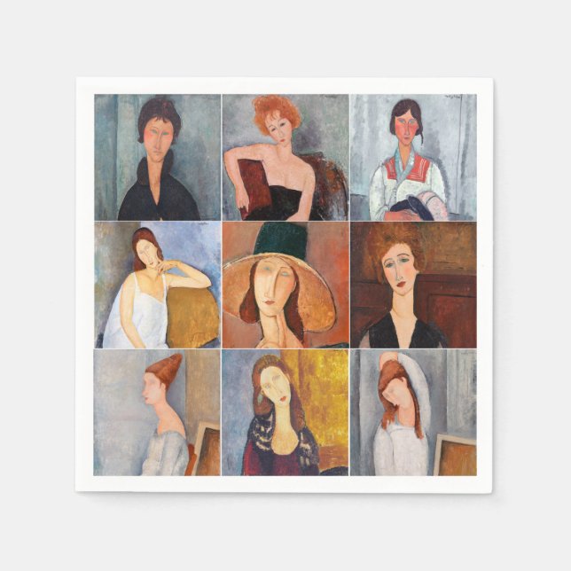 Guardanapo De Papel Amedeo Modigliani - Colagem de Obras-Domésticas (Frente)