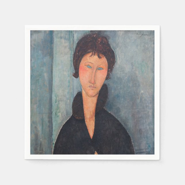 Guardanapo De Papel Amedeo Modigliani - Mulher com Olhos Azuis (Frente)