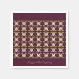 Guardanapo De Papel Ameixa Escura E Verde-Oliva