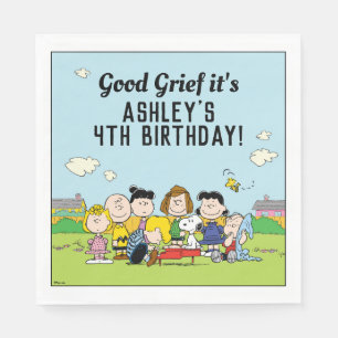 Guardanapo De Papel Amendoins Charlie Brown e Gang Birthday