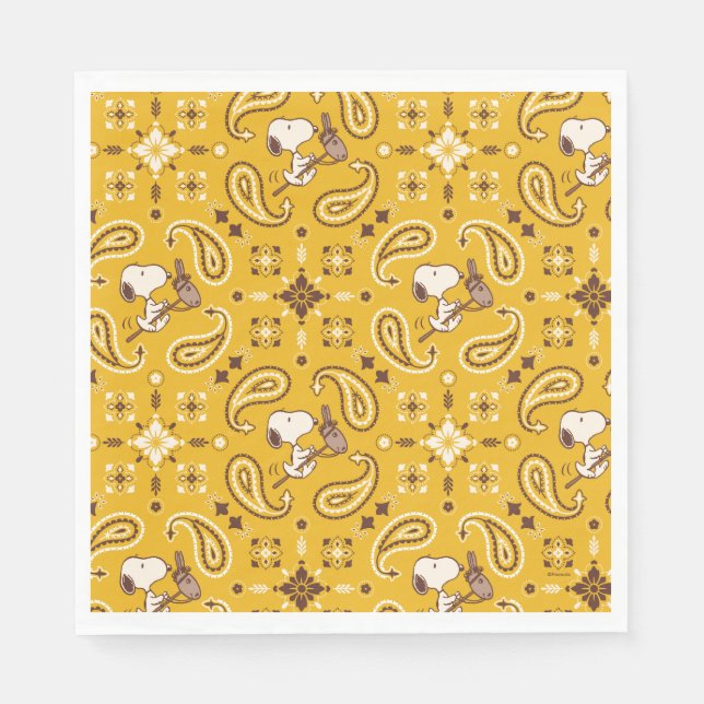 Guardanapo De Papel Amendoins | Cowboy Snoopy Bandana (Frente)