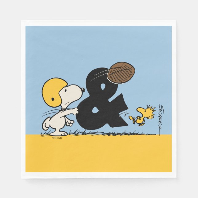 Guardanapo De Papel Amendoins | Futebol Snoopy & Woodstock (Frente)
