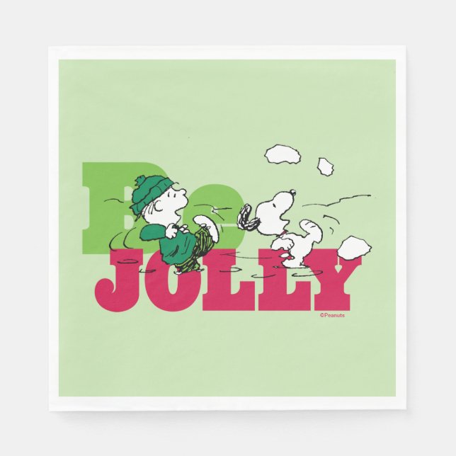 Guardanapo De Papel Amendoins | Linus & Snoopy Be Jolly (Frente)