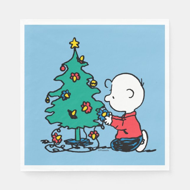 Guardanapo De Papel Amendoins | Luzes de Natal Charlie Brown (Frente)
