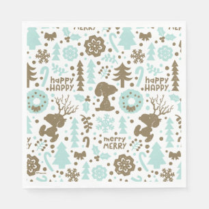Guardanapo De Papel Amendoins   Padrão de Natal Snoopy Frosty